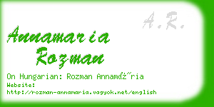 annamaria rozman business card